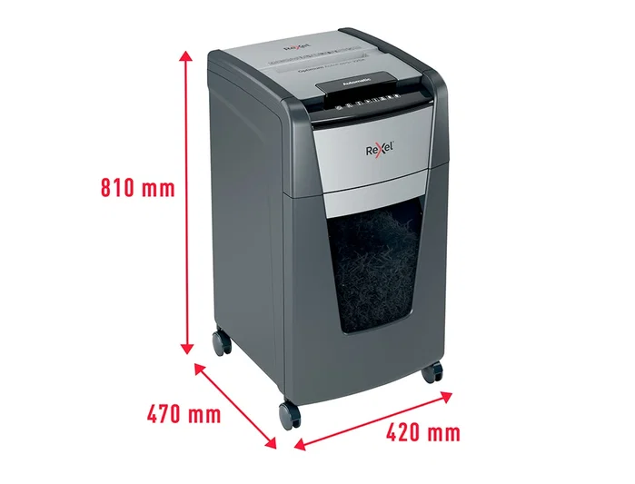 Rexel Optimum AutoFeed+ 225X Destructora de Papel Corte Cruzado Negro y Gris Rexel Optimum AutoFeed+ 225X Destructora de Papel Corte Cruzado Negro y Gris