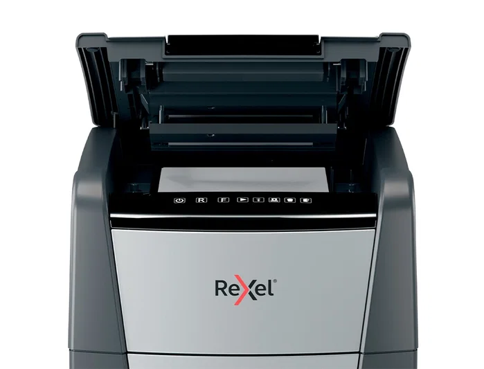 Rexel Optimum AutoFeed+ 225X Destructora de Papel Corte Cruzado Negro y Gris Rexel Optimum AutoFeed+ 225X Destructora de Papel Corte Cruzado Negro y Gris