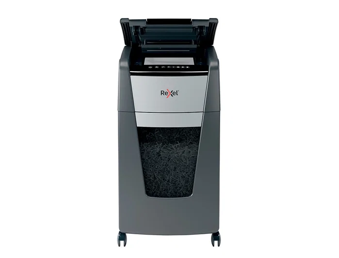 Rexel Optimum AutoFeed+ 225X Destructora de Papel Corte Cruzado Negro y Gris Rexel Optimum AutoFeed+ 225X Destructora de Papel Corte Cruzado Negro y Gris