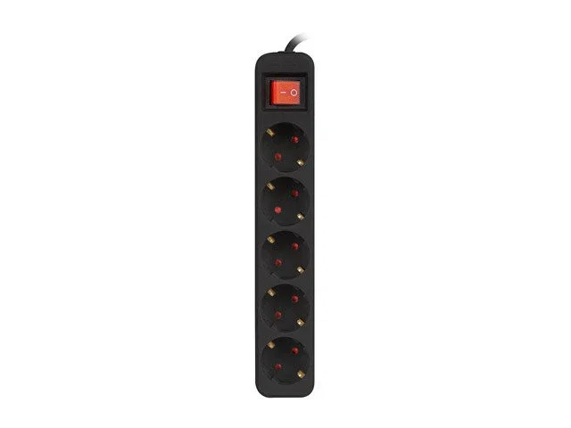 Lanberg Regleta 5 Tomas Schuko con Protección 3m Negra
