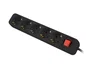 Lanberg Regleta 5 Tomas Schuko con Protección 3m Negra