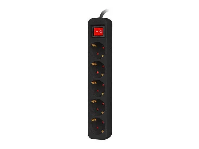 Lanberg Regleta 5 Tomas Schuko con Protección 3m Negra