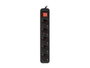 Lanberg Regleta 5 Tomas Schuko con Protección 3m Negro