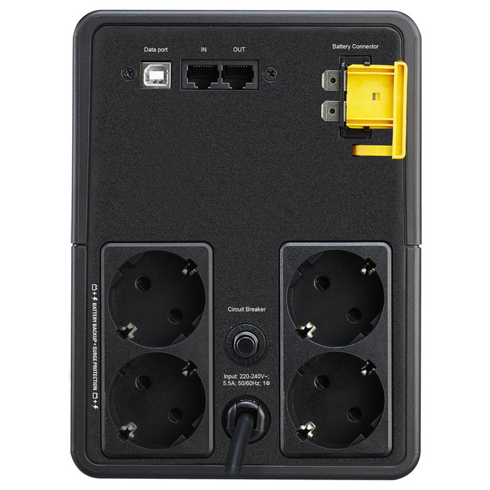 APC Back-UPS BX1200MI-GR 1200VA 650W SAI UPS Interactivo de 4 Salidas, Regulador de Voltaje (AVR), Batería VRLA, Puerto USB y LAN, Negro