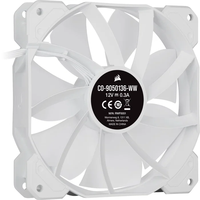 Corsair SP120 RGB ELITE Ventilador PC 120mm Blanco 3-Pack con AirGuide, PWM, 1500 RPM, 47.73 CFM Corsair SP120 RGB ELITE Ventilador PC 120mm Blanco 3-Pack con AirGuide, PWM, 1500 RPM, 47.73 CFM