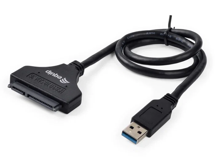 Equip Adaptador USB 3.2 Gen1 a SATA para HDD/SSD 2.5", UASP, Velocidad 5 Gb/s, Cable 50 cm, Negro - 133471