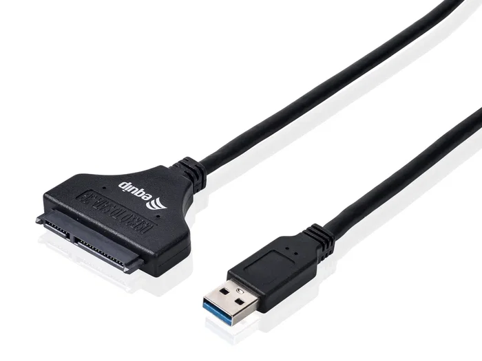 Equip Adaptador USB 3.2 Gen1 a SATA para HDD/SSD 2.5", UASP, Velocidad 5 Gb/s, Cable 50 cm, Negro - 133471