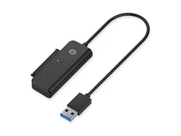 Conceptronic ABBY01B Adaptador USB 3.0 a SATA para SSD o HDD SATA de 2.5, Soporta UASP, USB 3.2 Gen 1 (3.0/3.1 Gen 1) 5 Gb/s, Plug and Play, Negro