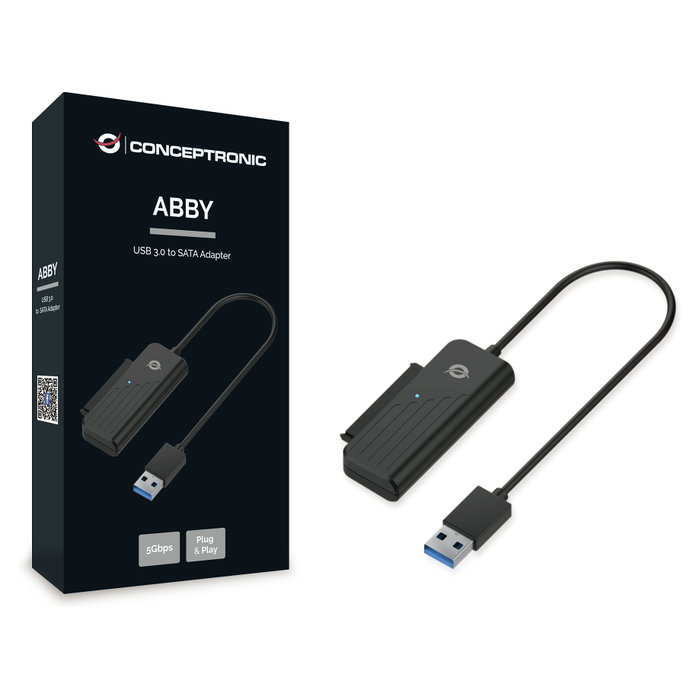 Conceptronic ABBY01B Adaptador USB 3.0 a SATA para SSD/HDD 2,5 pulgadas Conceptronic ABBY01B Adaptador USB 3.0 a SATA para SSD/HDD 2,5 pulgadas
