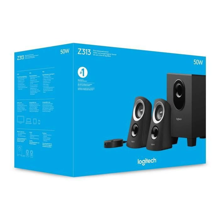 Logitech Z313 Altavoces 2.1 con Subwoofer, 25W RMS, Negro Logitech Z313 Altavoces 2.1 con Subwoofer, 25W RMS, Negro
