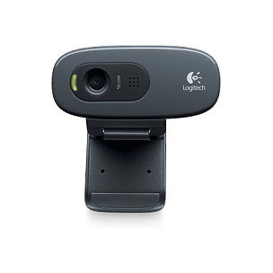 Logitech C270 Webcam HD 720p, 3 MP, Micrófono Integrado, USB 2.0, Negro/Gris