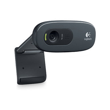 Logitech C270 Webcam HD 720p, 3 MP, Micrófono Integrado, USB 2.0, Negro/Gris