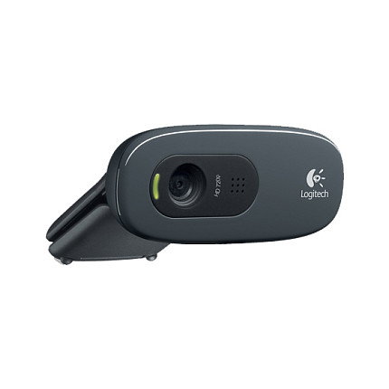 Logitech C270 Webcam HD 720p, 3 MP, Micrófono Integrado, USB 2.0, Negro/Gris