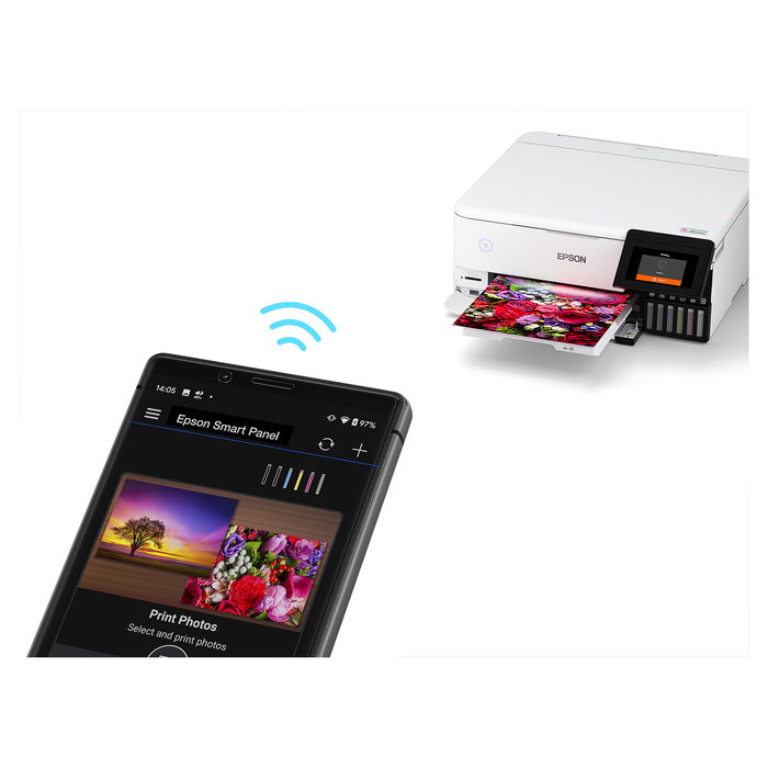 Epson ET-8500 Impresora Inyección Tinta Color A4 5760x1440 DPI Wifi Ethernet USB Pantalla Táctil LCD Blanco