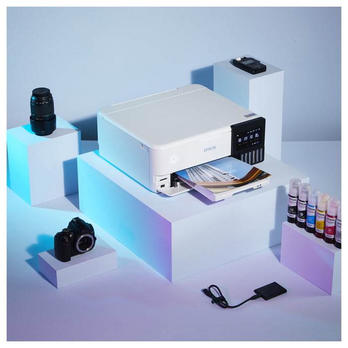 Epson ET-8500 Impresora Inyección Tinta Color A4 5760x1440 DPI Wifi Ethernet USB Pantalla Táctil LCD Blanco