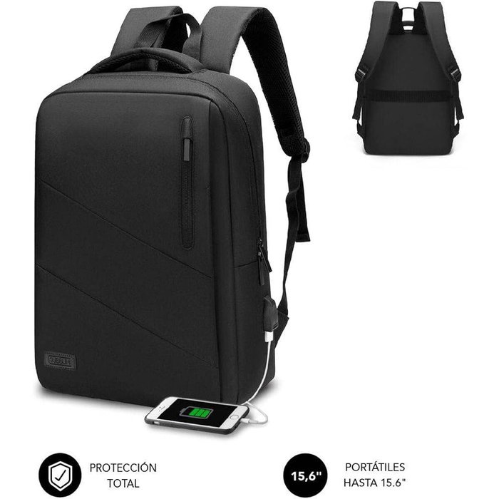 Subblim City Backpack Mochila para Portátil 15,6 Pulgadas Negro