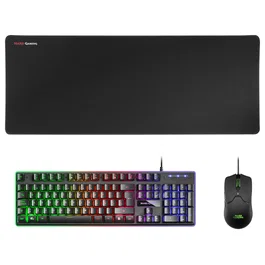 Mars Gaming MCPXBES Pack Gaming H-MECH + Ratón 10K + Alfombrilla XXL Negro