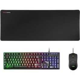 Mars Gaming Pack Gaming - Teclado Mecánico H-Mech, Ratón Óptico y Alfombrilla de Ratón, Negro