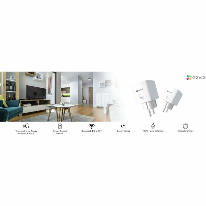 EZVIZ T30-10A-EU Enchufe Inteligente Blanco Wi-Fi