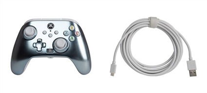 Power A 1516986-02 Mando con Cable Enhanced Metallic Ice para Xbox Series X/S, Xbox One y Windows