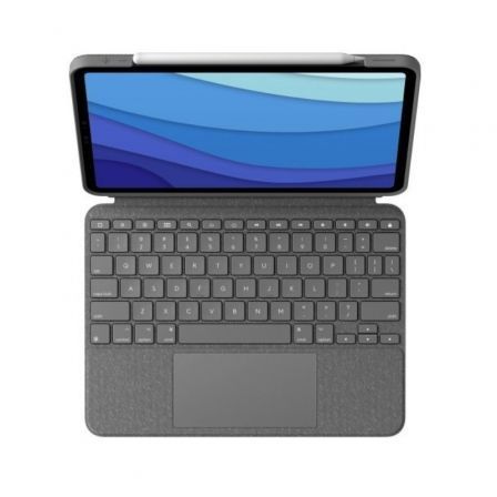 Logitech Combo Touch Teclado y Folio con Panel Táctil Luz Trasera Apple Smart Connector QWERTY Español Gris Oxford