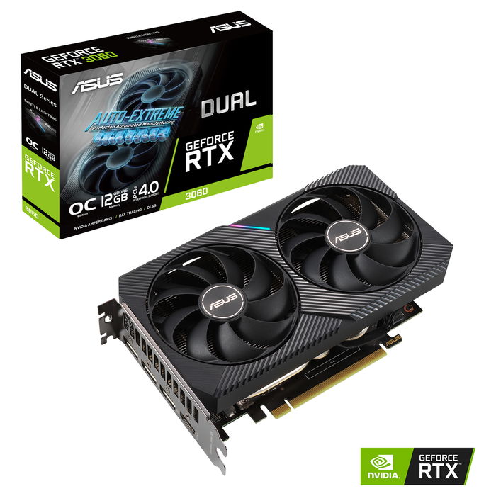 ASUS Tarjeta Gráfica GeForce RTX 3060 DUAL-RTX3060-O12G-V2 12GB GDDR6 OC V2 LHR