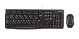 Logitech 920-002543 - Kit Teclado y Ratón Alámbrico USB MK120, Distribución QWERTY Italiano, Teclado Numérico, Negro, Resistente a Derrames