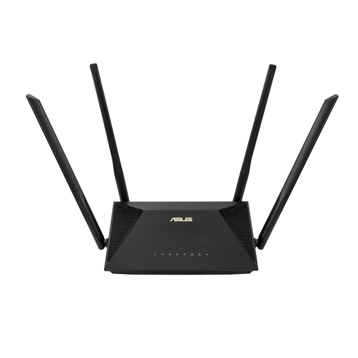 ASUS RT-AX53U Router WiFi 6 AX1800 Doble Banda (2.4GHz/5GHz) 574+1201 Mbps, 4 Antenas, 4 Puertos Gigabit, USB, AiProtection, Negro - Estándar 802.11ax, OFDMA, MU-MIMO
