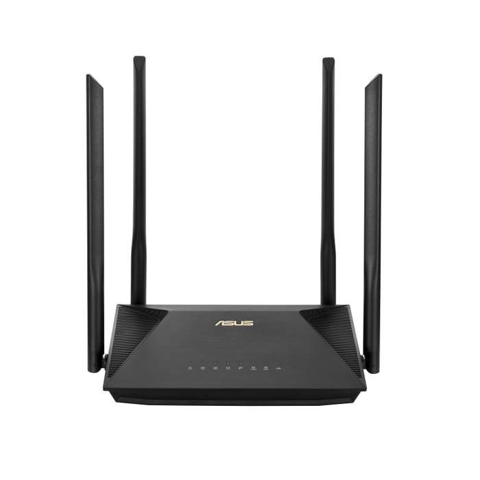 ASUS RT-AX53U Router WiFi 6 AX1800 Doble Banda (2.4GHz/5GHz) 574+1201 Mbps, 4 Antenas, 4 Puertos Gigabit, USB, AiProtection, Negro - Estándar 802.11ax, OFDMA, MU-MIMO