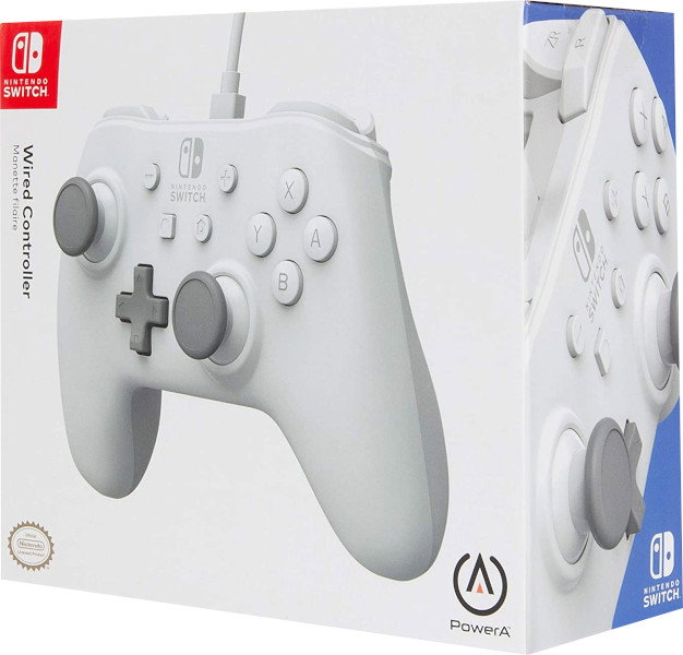 PowerA Mando con Cable para Nintendo Switch, Blanco Mate PowerA Mando con Cable para Nintendo Switch, Blanco Mate
