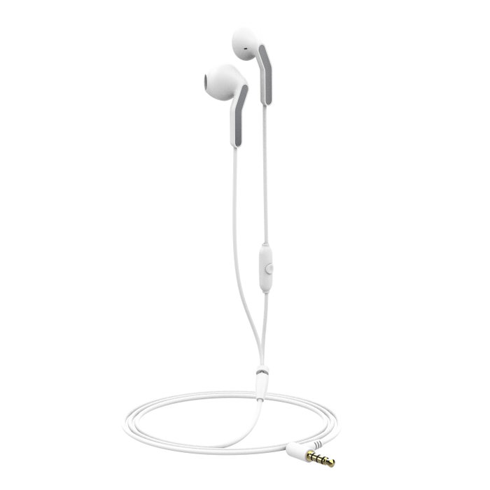 Muvit Auriculares E56 Jack 3.5 mm Blanco Estéreo con Micrófono y Cable de 120cm Muvit Auriculares E56 Jack 3.5 mm Blanco Estéreo con Micrófono y Cable de 120cm
