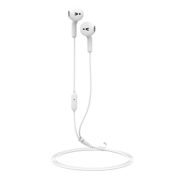 Muvit Auriculares E56 Jack 3.5 mm Blanco Estéreo con Micrófono y Cable de 120cm Muvit Auriculares E56 Jack 3.5 mm Blanco Estéreo con Micrófono y Cable de 120cm