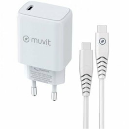 Muvit For Change MCPAK0044 Cargador de Pared 20W USB-C con Cable USB-C a USB-C