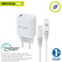 Muvit For Change MCPAK0044 Cargador de Pared 20W USB-C con Cable USB-C a USB-C