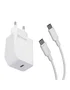 Muvit For Change MCPAK0044 Cargador de Pared 20W USB-C con Cable USB-C a USB-C