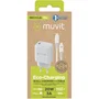 Muvit MCPAK0044 Cargador de Pared con Cable USB Tipo-C, 20W PD Carga Rápida, Material Reciclado, Universal para Smartphones y Tabletas, Color Blanco