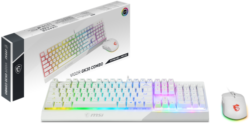 MSI VIGOR GK30 COMBO WHITE ES Teclado Mecánico y Ratón Gaming USB RGB LED Blanco S11-04ES305-CLA