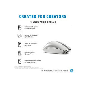HP Ratón inalámbrico 930 Creator Plata HP Ratón inalámbrico 930 Creator Plata