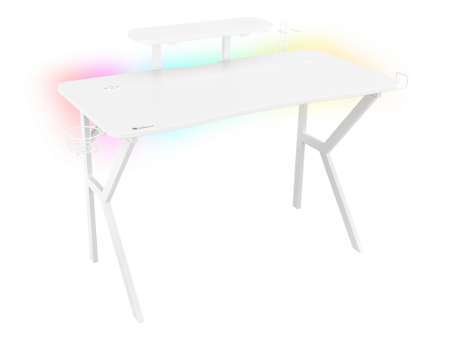 GENESIS Holm 320 RGB Mesa de Gaming Blanca con Iluminación LED y Carga Inalámbrica GENESIS Holm 320 RGB Mesa de Gaming Blanca con Iluminación LED y Carga Inalámbrica