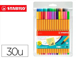 Stabilo Rotulador Point 88 Punta de Fibra Estuche 30 Unidades Surtidas Trazo 0.4mm