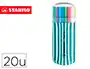 Stabilo Rotulador Punta de Fibra Pen 68 Estuche Turquesa 20 Unidades Colores Surtidos Trazo 1 mm