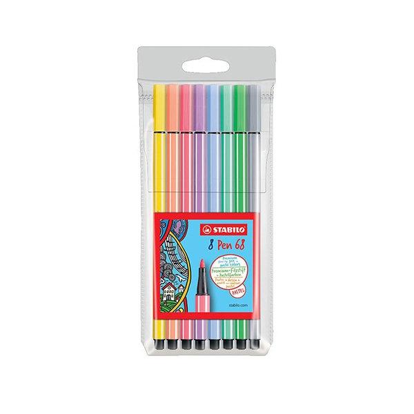 Stabilo Pen 68 Estuche de 8 Rotuladores Colores Pastel 1 mm