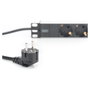 Digitus 1HE Regleta deenchufes con 3 Tomas Tipo F, Aluminio, Negro, Cable 2m