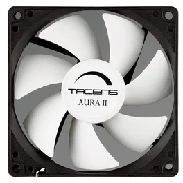 Tacens Aura II Ventilador de Caja para PC 9cm Negro/Blanco - Ultra Silencioso (12 dB, 1500 RPM), Rodamiento Fluxus II, Anti-Vibración, Anti-Polvo, 60.000h MTBF