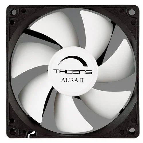 Tacens Aura II Ventilador de Caja para PC 9cm Negro/Blanco - Ultra Silencioso (12 dB, 1500 RPM), Rodamiento Fluxus II, Anti-Vibración, Anti-Polvo, 60.000h MTBF