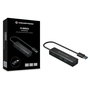 Conceptronic Hub USB 3.0 HUBBIES06B de 4 puertos con adaptador USB-C, Negro