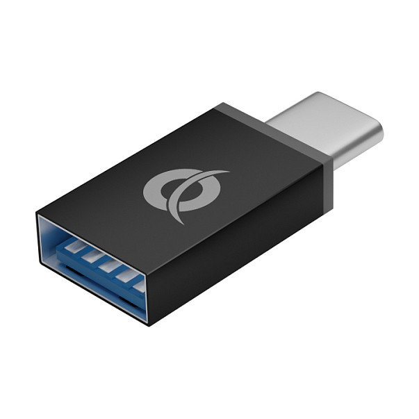 Conceptronic Hub USB 3.0 HUBBIES06B de 4 puertos con adaptador USB-C, Negro