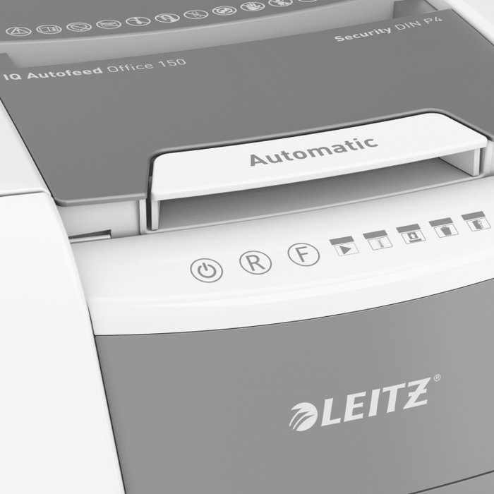 Leitz IQ 150 Autofeed Destructora de Documentos P4, 44L, Gris y Blanco
