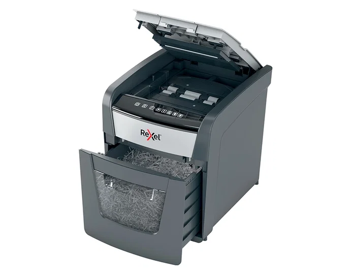 Rexel Optimum AutoFeed+ 50X Destructora de Papel Corte Cruzado Negro y Gris