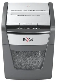 Rexel Optimum AutoFeed+ 50X Trituradora de papel Corte cruzado 22 cm 4x28 mm 55 dB 20 L Negro y gris